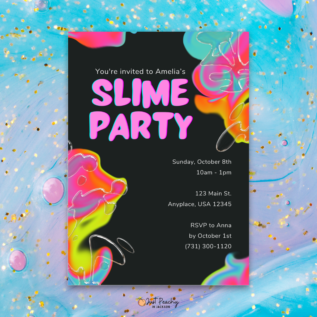 Slime Party Invitation