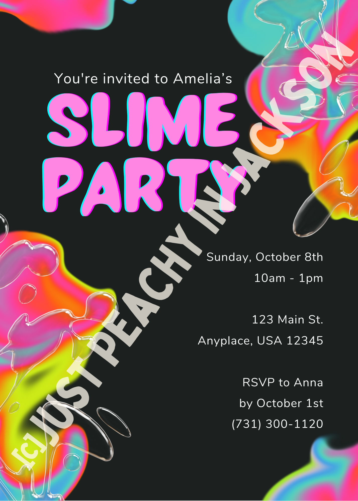 Slime Party Invitation